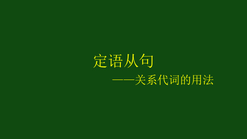 定语从句 (关系代词)