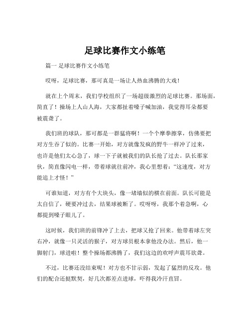 足球比赛作文小练笔