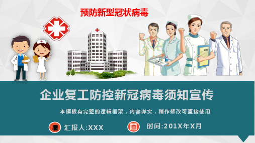 企业复工防控病毒肺炎疫情须知PPT模板