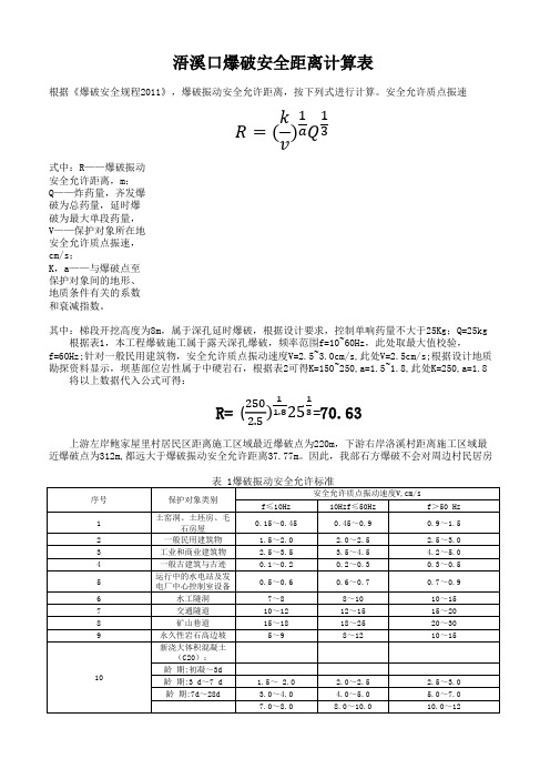 爆破安全距离计算过程