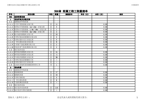 机电工程量清单