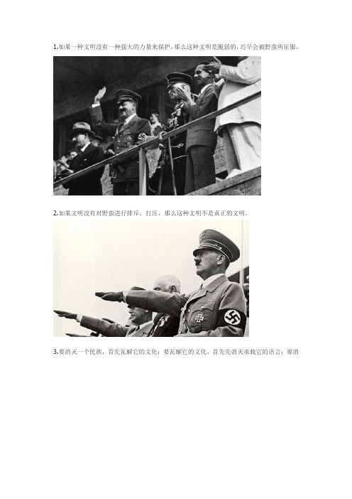 阿尔道夫·希特勒名言,懂的人进,不懂的人就不要进来了
