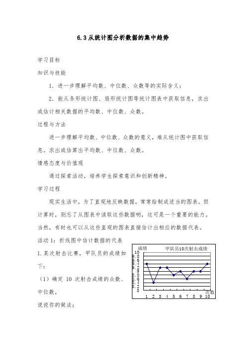 2018-2019年北师版八年级数学上册6.3从统计图分析数据的集中趋势优质课教学设计