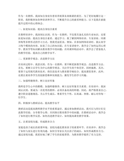 教师素能提升心得体会