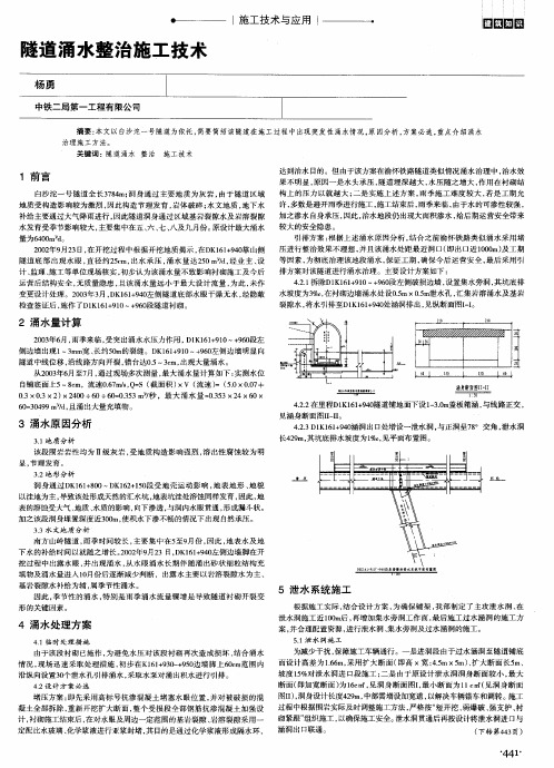 隧道涌水整治施工技术