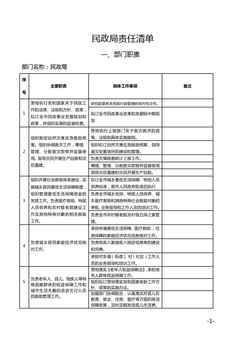 民政局责任清单