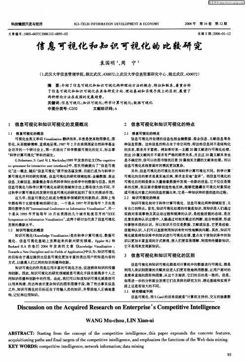 信息可视化和知识可视化的比较研究