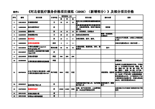 河北省医疗服务价格项目规范-增补1.