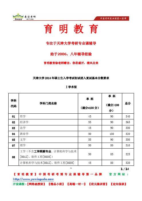 天津大学博士研究生入学考试业务课 实分析与复分析 考试大纲 考博信息