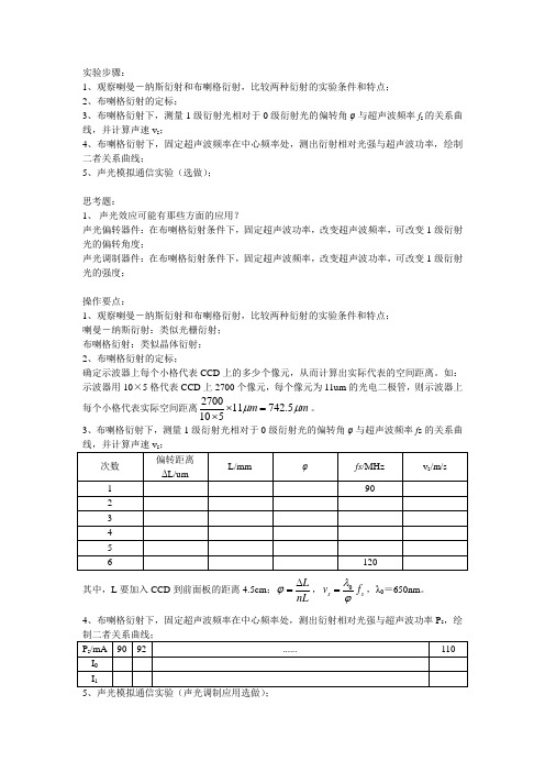 声光效应操作要点及数据范例_简洁版