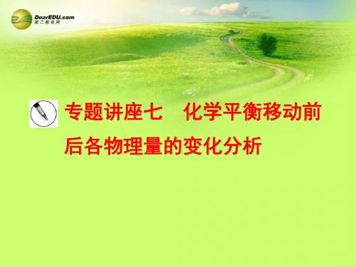 【优化探究】高考化学一轮复习 专题讲座七 化学平衡移动前后各物理量的变化分析课件 苏教版