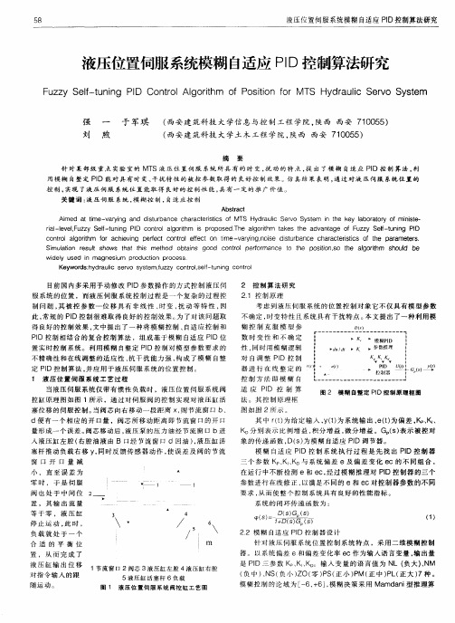 液压位置伺服系统模糊自适应PID控制算法研究