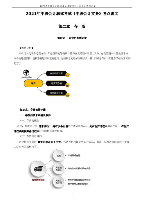 2021年中级会计职称考试《中级会计实务》考点讲义--第二章 存 货