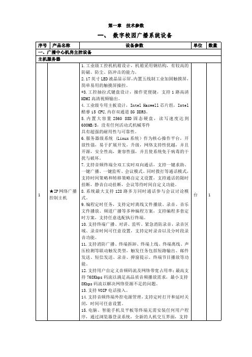 一、数字校园广播系统设备