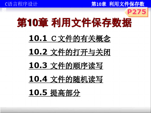 第10章利用文件保存数据(1)