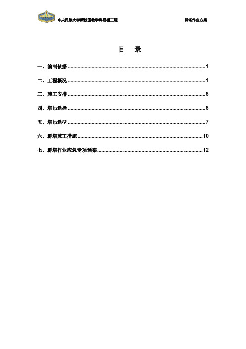 民大群塔作业方案