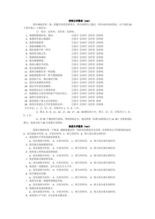 抑郁自评量表(sds)