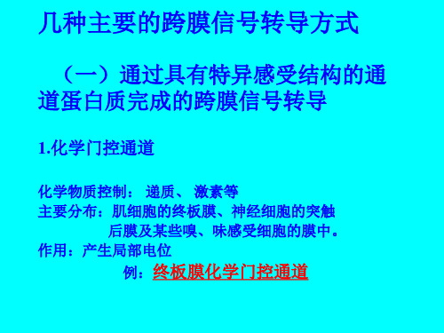 医学课件第二节细胞的跨膜信号传递功能