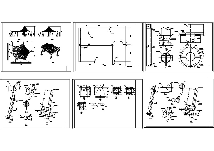 某地完整的张拉膜结构、配筋、大样施工图