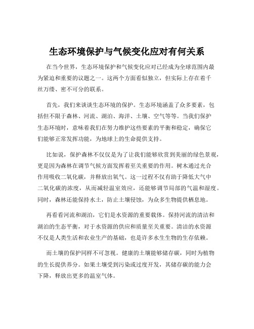 生态环境保护与气候变化应对有何关系