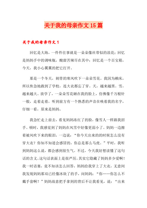 关于我的母亲作文15篇
