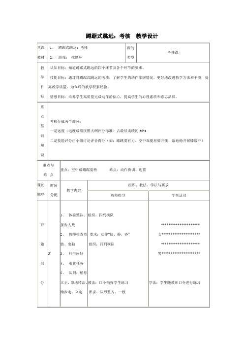 蹲踞式跳远考核