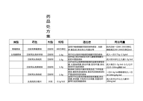 西药药品处方集