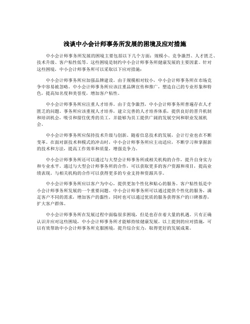 浅谈中小会计师事务所发展的困境及应对措施