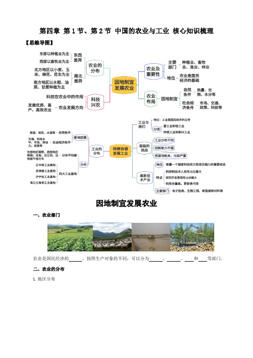 第4章 第1课时 农业、工业(核心知识梳理)(商务星球版)