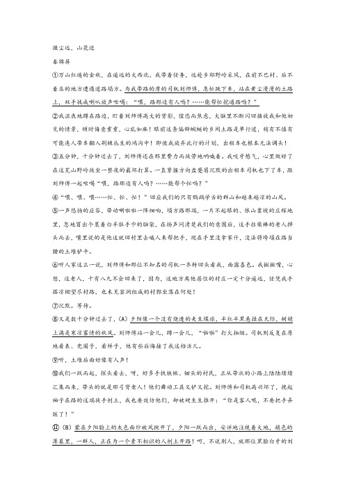 秦锦屏《微尘远,山花近》阅读练习及答案