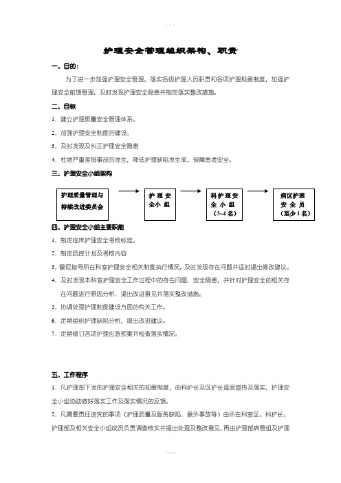 护理安全管理组织架构、职责