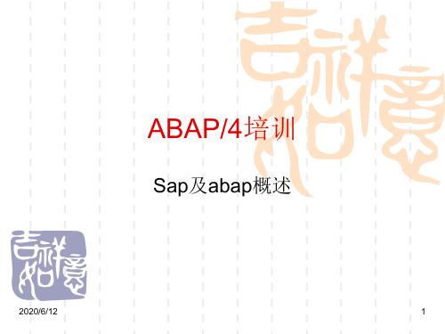 SAPABAP基础语法培训教程珍藏版