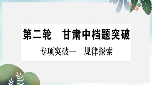 中考数学第二轮中档题突破专项突破1规律探索作业课件