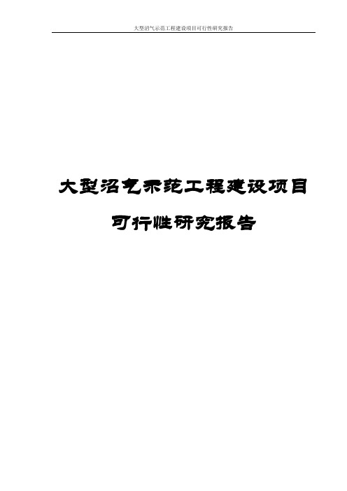 大型沼气示范工程建设项目可行性研究报告