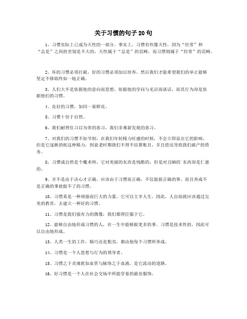 关于习惯的句子20句