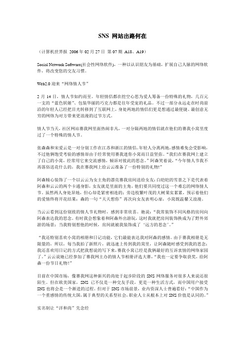 SNS 网站出路何在