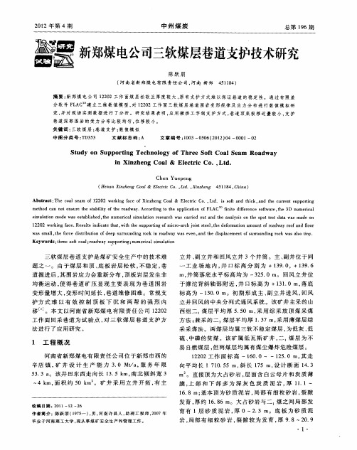 新郑煤电公司三软煤层巷道支护技术研究