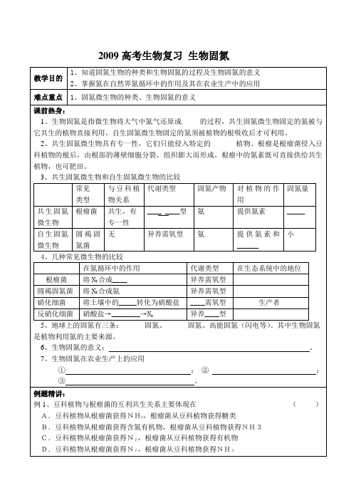 高考生物复习 生物固氮