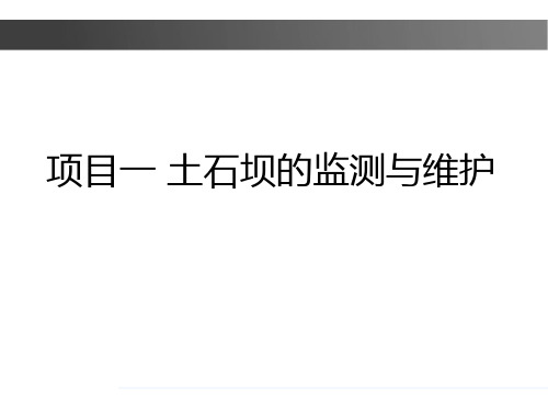 水利工程管理技术——任务六 土石坝的渗流监测