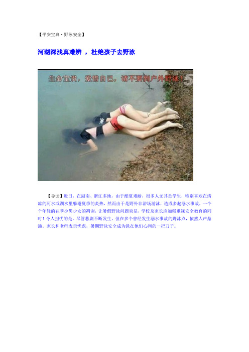野泳安全攻略【金繁荣】