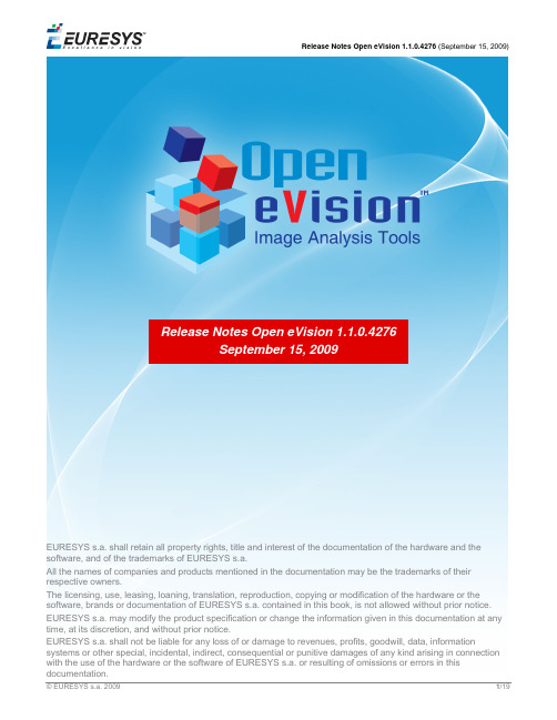 OpeneVision_1_1_0_4276_Open_eVision_1_1_0_4276_Release_Notes