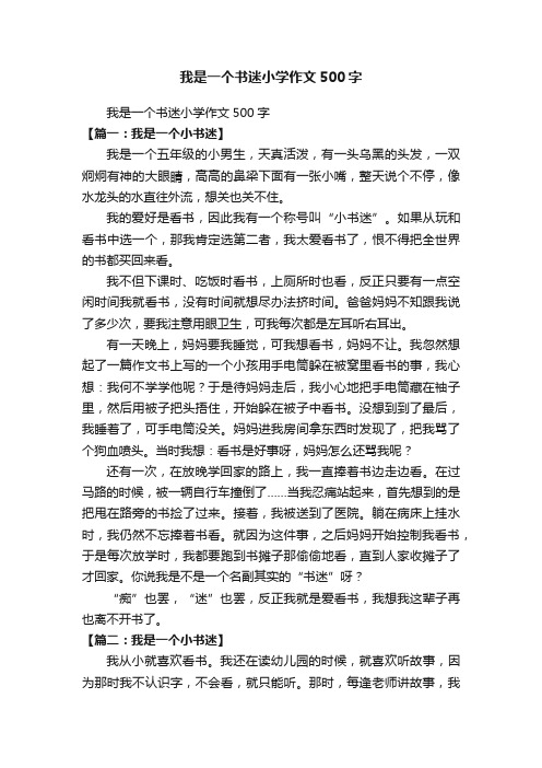 我是一个书迷小学作文500字