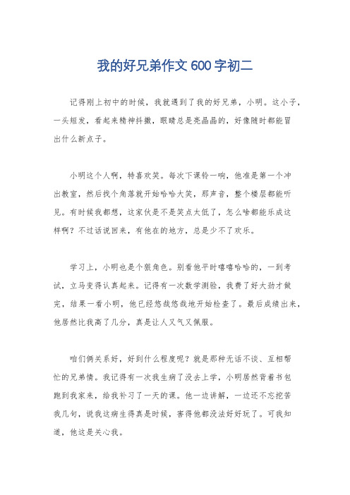 我的好兄弟作文600字初二