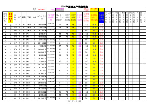 员工年休假档案