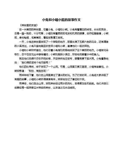 小兔和小喵小熊的故事作文