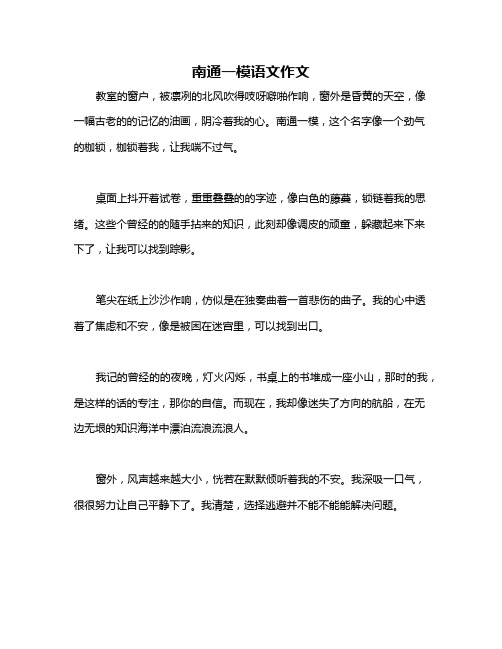 南通一模语文作文