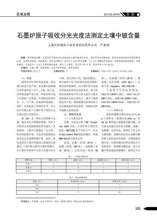 石墨炉原子吸收分光光度法测定土壤中铍含量