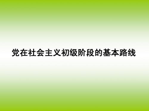 党在社会主义初级阶段的基本路线(课件)