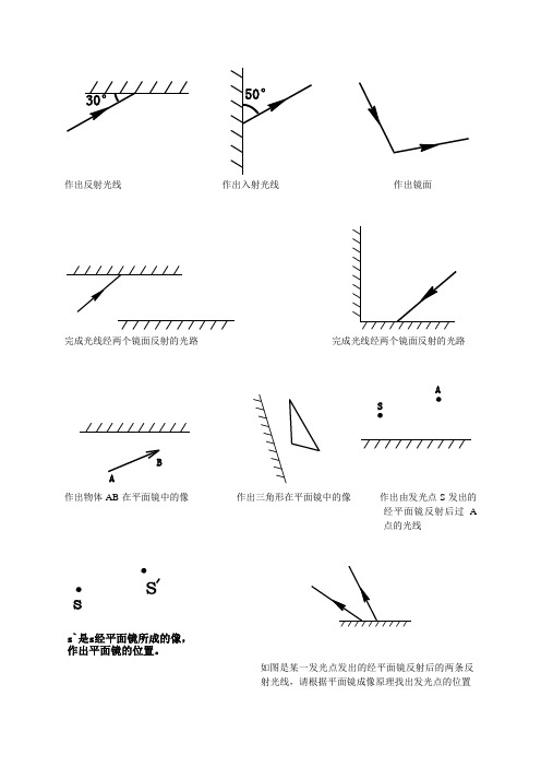 反射及平面镜成像作图