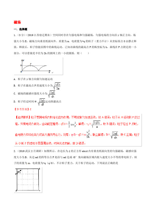 【2020高考物理】模拟考试专项题型含答案解析---磁场2套